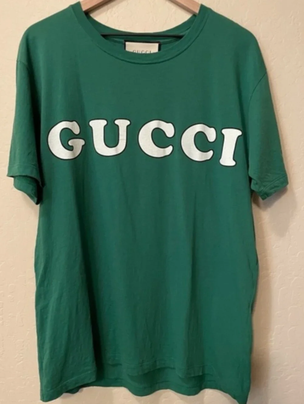 Gucci Green Short-Sleeve Logo Tee